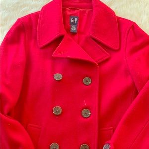 GAP True Red Wool Trench Coat